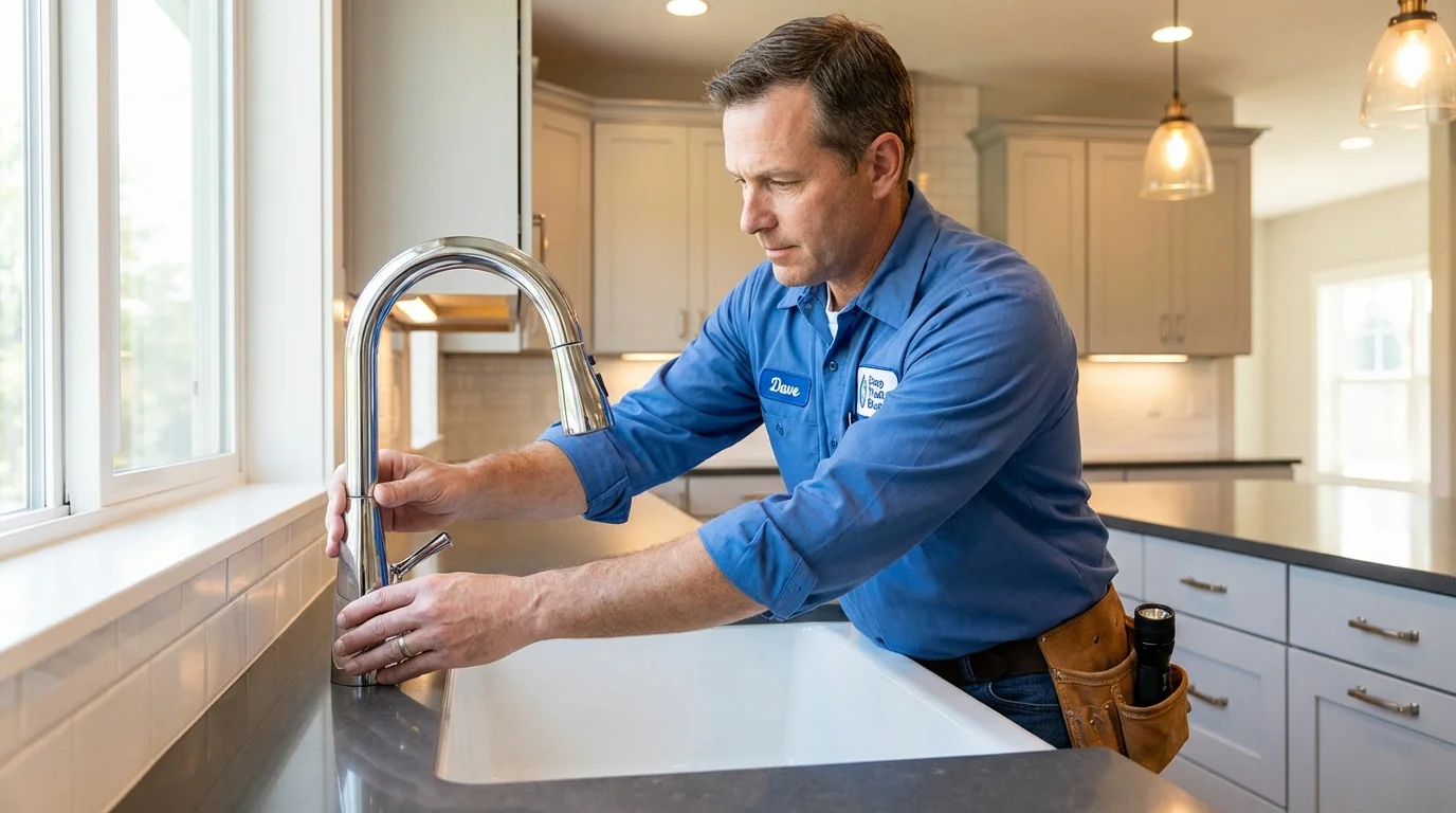 Kitchen faucet installation by Johns Plumbing LLC in Sleepy Eye